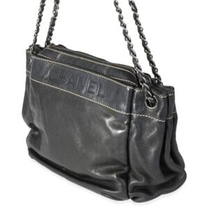 CHANEL LAX Black Leather Accordion bag